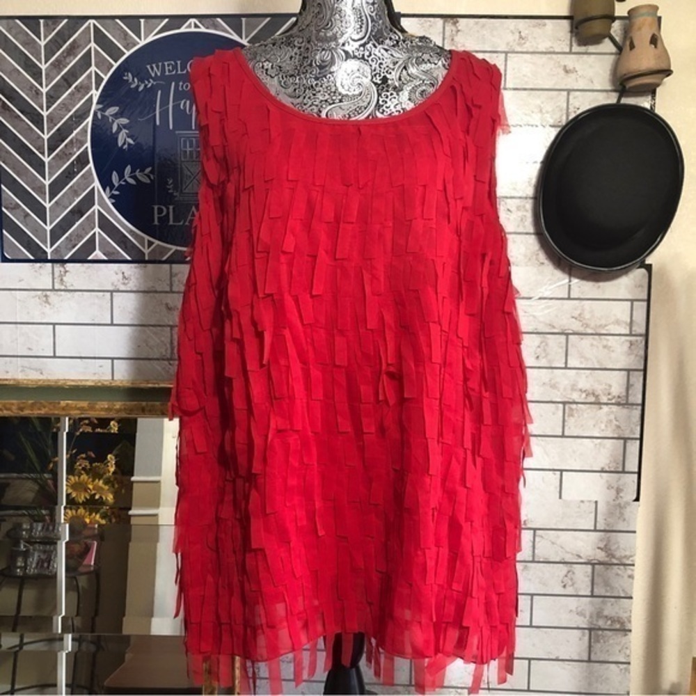 Cocomo Red streamer sleeveless blouse 26/28